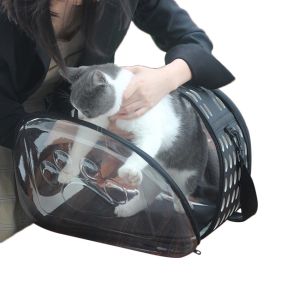 Pet Carrier Bag Portable Cat Travel Handbag Dog Space Capsule Transparent Bag Large Puppy Carrying Mesh Shoulder Pet Bags Designed for Travel Hiking Walking & Outdoor Bag Portable cats handbag Foldable all breed packs local stock