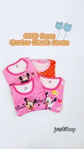 Baju Anak Perempuan Minnie Mouse Lengan Pendek / Daster Anak Karakter Umur 4 - 10 Tahun [ABEL]