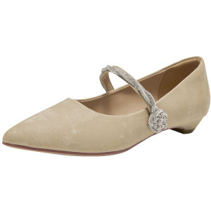 DUSTO | French Pointed Toe Low Heel Versatile Crystal Embellished Autumn Wearable for Work Pumps