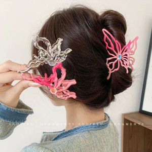 Zy Fashion Korean Style Metal Large Butterfly Hair Clip for Women Elegant Temperament Shark Hair Clip Fashion Girl Hair Clamp