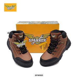 SP96-S65 Brown - SPANNER Safety Shoes High Cut Lace up / Kasut kerja lelaki Safety boots men outdoor work boots steel toe boots