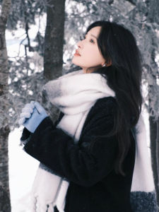 High-Grade Gradient Color Matching Mohair Scarf Women Winter Thick Warm South korea Ins New Cashmere Shawl