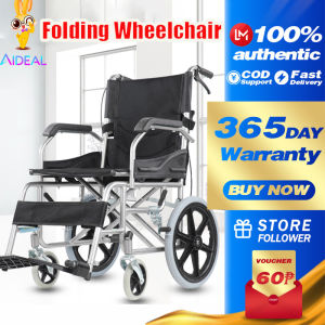 AIDEAL Wheelchair for Senior Sale Folding Portable Lightweight Aluminum Alloy Steel Structure Safe Load-bearing 200KG