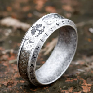 2023 Special Design Stainless Steel Viking Ring Runes Tree of Life Ring For Men Vintage Celtic Knot Rune Vintage Jewelry