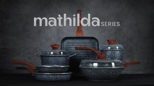 NEW LAUNCH - Numan Wajan Penggorengan/Stir Fry/Wokpan 28 cm Anti Lengket dengan Tutup Kaca Diecast Mathilda Series