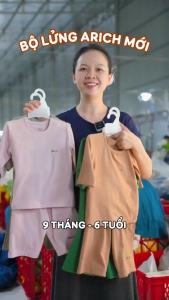 Bộ lửng trơn basic thương hiệu Arich cho bé trai gái size từ 9 tháng đến 6 tuổi