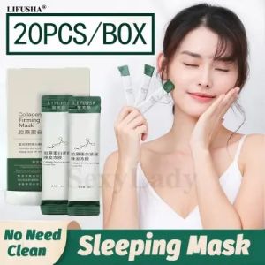 Collagen Kolagen Jelly Sleeping Mask Firming Masker Anti Penuaan Anti Kerut Pemutih Pelembab Otot Lifting Peregangan Melengkapi Kolagen Bebas Cuci Masker Malam Yang Baik 【20 Buah/Bungkus】