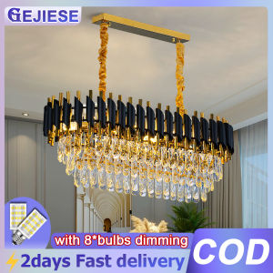 GEJIESE 40W crystal chandelier light modern deisgn sala high ceiling low ceiling crystal drop lights pendant light 8 bulbs modern luxury crystal chandeliers for dinning room living room
