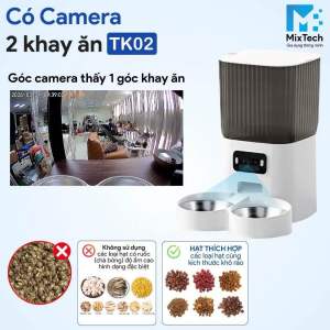 Máy cho mèo ăn tự động có Camera 5 Lít App Tuya quốc tế