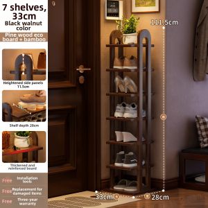 YONGJUE | Multi-Layer Storage Rack Slim Door Wood Simple Stylish