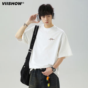 Áo Thun Cotton Thoáng Khí in Chữ Cổ Điển Mùa Hè 2025 Phong Cách Đường Phố Rộng Rãi Thường Ngày Cho Nam