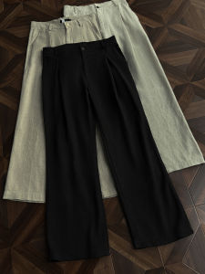 กางเกงขายาวทรงหลวมลำลองชายผ้าลินินฤดูใบไม้ร่วง กางเกงขายาวทรงหลวมเอวกลาง ทรงตรง กางเกงขายาวลำลองสำหรับผู้ชาย