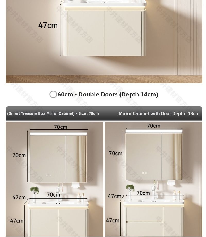 All Aluminum Honeycomb Arc Ceramic Integrated Sink Vanity Cabinet 18mm ...
