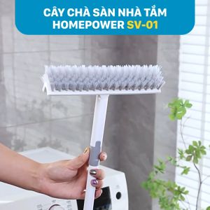 Cây Chà Sàn Nhà Tắm Homepower SV-02 Bản Nâng Cấp 2 Trong 1 Cọ Góc Tường Đầu Xoay 180 Độ Linh Hoạt