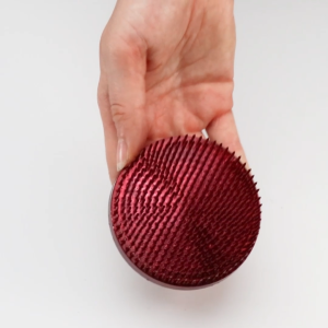 Wazakura Red/White Round Brass Ikebana Kenzan Flower Pin Frog｜ φ80mm (391 pins)｜Made in Japan｜Heavy Base + Dense Brass Pins｜For Ikebana & Modern Floral Design｜Handcrafted in Sanjo