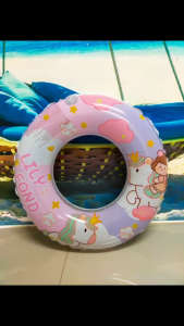 ห่วงยางเป่าลม สีชมพูลายยูนิคอร์น Lily fond