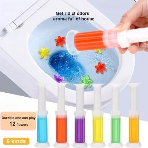 🔥3/6x Gel Toilet Bowl Cleaner Flower Stamp Toilet Deodorizing Gel Stamp Toilet Flask Odor Remover(1 Tube of 12Flowers)