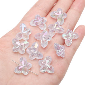 10pcs Fashion Acrylic Butterfly Beads Loose Spacer Beads For Handmade Bracelet Necklace Keychain DIY Craft Jewelry Making