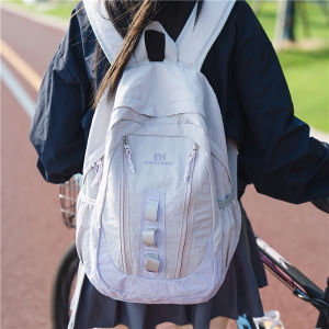 Large Capacity Solid Color Backpack Casual Short Trip Travel Bag 2025 New Summer High School Student Bookbag for Teens