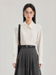 MOVK | Áo Sơ Mi Trắng Elegent Cho Phụ Nữ Có Đủ Cúc Vàng Đồ Công Sở