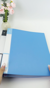 Long 3 Ring Binder Folder Arch File Document Organizer with Metal Round Rings PP Cover Black Blue Color Durable File Clip 270x370mm