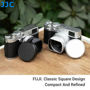 JJC | JJC Metal Square Lens Hood with Adapter Ring for Fujifilm X100VI X100V Lens Shade with Lens Cap Cover