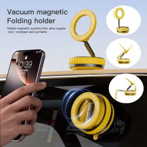 Double Sided Suction Cup Magnetic Car Phone Holder 360° Degree Adjustable Lazy Multi-functional Foldable Storage Holder Vacuum Suction Phone Holder