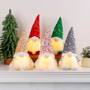 Glowing Knitted Gnome Doll with Led Night Light Christmas Decorations Home Xmas Tree Decor Navidad New Year Gift