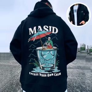 Oversized Jacket with Zipper and Hoodie Aesthetic Korean couple jacket essential Cotton Mens Sweatshirt