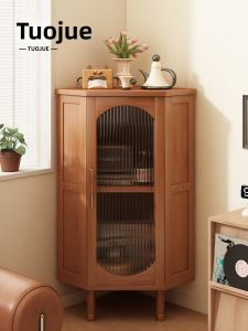 Corner Wall Storage Cabinet Non-Real Wood Dustproof Multi-functional Living Room Small Apartment Corner Shelf Organizer