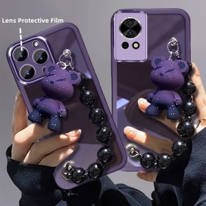 New Casing Huawei Nova 13 Pro 13i Nova 13i Nova13i 13 Pro Hot Luxury Cute Cartoon Trendy Originality Lens Film Phone Case with Fashion 3D Bear Doll Bracelet 2025