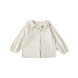 Autumn Winter Two-Piece Set Childrens Fashion Embroidered Forest System Vest A-Line Onesie/Collar Trendy Cotton Blend Fabric