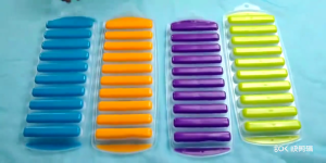 1pc Silicone Ice Cube Tray with Lid Long Strip 10 Grid Cylindrical Ice Tray Ice Making Mold Summer