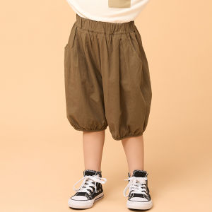Summer Cotton Lantern Pants Loose Fit Thin Material Outdoor Wear Boys Girls Childrens Seven-Foot Pants Pure Cotton Carrot Pants