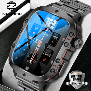 2025 New Smartwatch Mens Rugged Military Bluetooth Call Sport Heart Rate IP68 Waterproof Outdoor Smart Watches for Android IOS