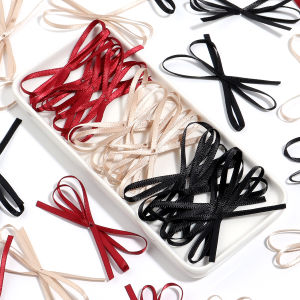 30pcs 7x4cm Polyester Satin Ribbon Bows Sweet Double Layers Hand Tied Bowknot For DIY Wedding Party Clothing Headwear Decoration