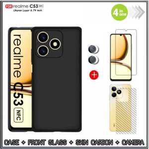 Paket 4in1 Case Realme C53 C55 NFC 10 4G 2022 Casing Cover + Tempered Glass + Camera Dan Garskin