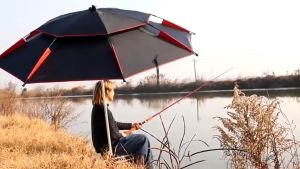 Protector ร่มตกปลา ร่มกันแดดตกปลา ร่มตกปลาขนาดใหญ่ เบ็ดตกปลา ร่มตกปลาพับ 2.6/2.4/1.8m ปรับได้ 360°เสาหนาขึ้น 0การส่งผ่านแสง กันแดดและกันฝน
