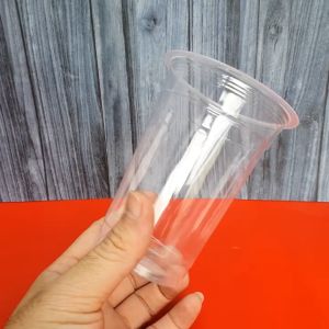 Gelas plastik bening juice 16 Oz Tirta / jus / kopi tebal premium datar  isi 50 pcs bisa utk di print sablon