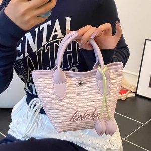 Túi Xách Nữ Màu Tím Ngọt Ngào Phong Cách Hàn Quốc Mùa Hè 2025 Túi Xách Đơn Giản Đa Năng Thường Ngày Túi Xách Nhỏ Thời Trang