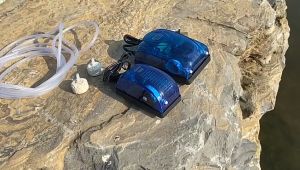 ปั๊มลมตู้ปลา บ่อปลา 2 ทาง/2 เมตร แถมฟรี สายยา หัวทราย ปั๊มออกซิเจน 5 W ปั๊มลมตู้ปลา ปลา ดีไซน์สวย ใช้งานง่าย