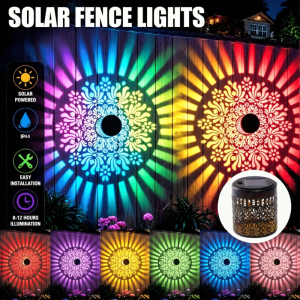 Outdoor LED Solar Peony Flower Lights Solar Powered Outdoor Deck Step Wall Lights for Terrace Courtyard Backyard Garden Decor