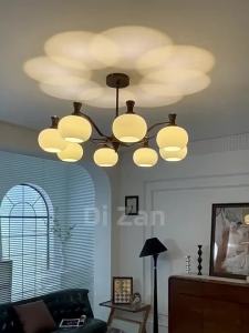 American R Ceiling Light French Living Room Main Lamp Simple Modern Dining Room Glass Chandelier