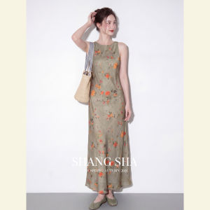 SHANGSHA | Elegant Summer Maxi Dress Chinese Style Prints