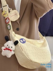 Kawaii Japanese Style Dumpling Bag Womens Simple Versatile Crossbody Bag High Aesthetic Value Youthful Student Shoulder Bag