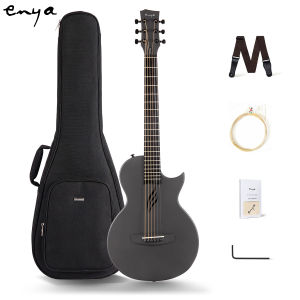 Enya Nova Go Carbon Fiber Travel Acoustic Guitar | 1/2 Size Lightweight Moisture-Proof Guitara Beginner Adult Travel Acustica Guitarra Portable Guitar with Colorful Packaging Guitar Strap Gig Bag Cleaning Cloth