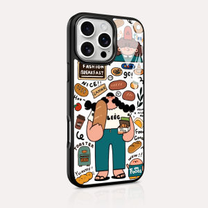 Bread Good LANWK Magnetic Attraction Cartoon Style Phone Case for  17/16/15promax 14plus Air Glass Protection IP12/13 pro
