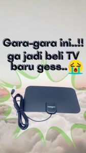 TERMURAH Antena TV Murah Digital Super Jernih LED Indoor Outdoor DVB-T2 4K High Gain 25dB TFL-D139 Taffware Termurah Paling Laris