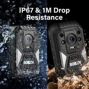 BOBLOV B4K4 4K Body Worn Camera GPS Dashcam HD 2160P 128GB Video Audio Recorder 15Hours Video Shooting Police Camera BodyCam Waterproof Action Camera Motion Detect Camera Fast Charging with Charging Dock & Car Suction