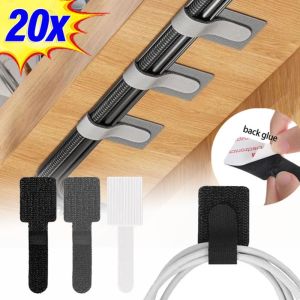 20/10Pcs Reusable Cable Organizer Desk Wire Winder Cable Tie Organizer Self Adhesive Cord Rope Holders Cord Protection Straps